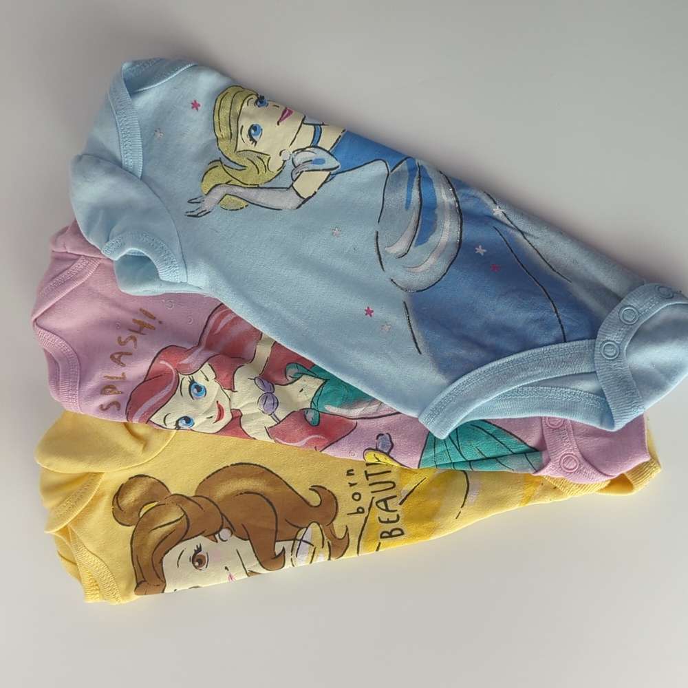 0 to 3 Months  Disney's Princess Onesies